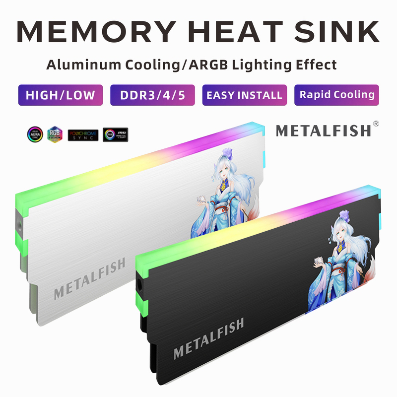 Ddr5 Memory - METALFISH DRAM ฮีทซิงค์ 5 V-3PIN ARGB
